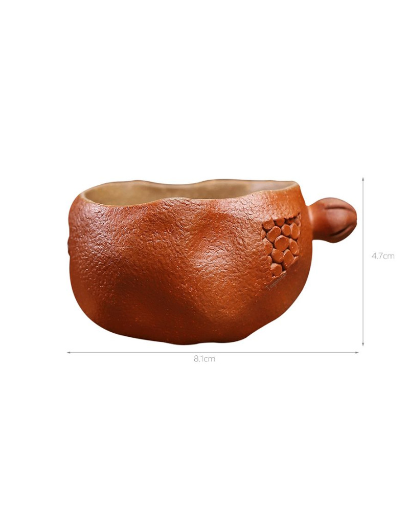 Hand-Made Duan Ni Pomegranate Purple Clay Tea Cup
