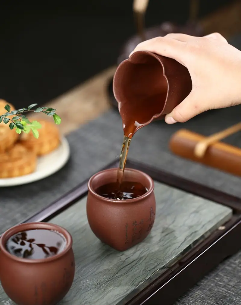 Hand-Made Purple Clay Eternal Happiness Tea Cup