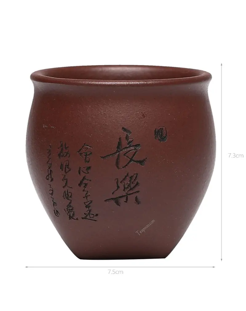 Hand-Made Purple Clay Eternal Happiness Tea Cup