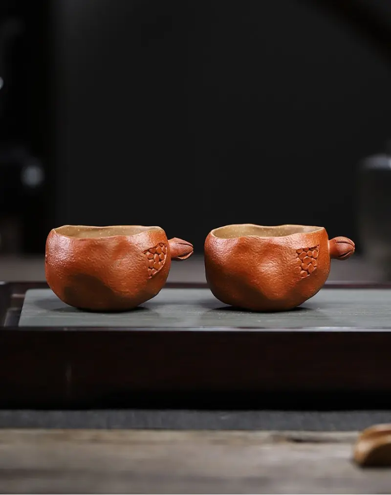 Hand-Made Duan Ni Pomegranate Purple Clay Tea Cup