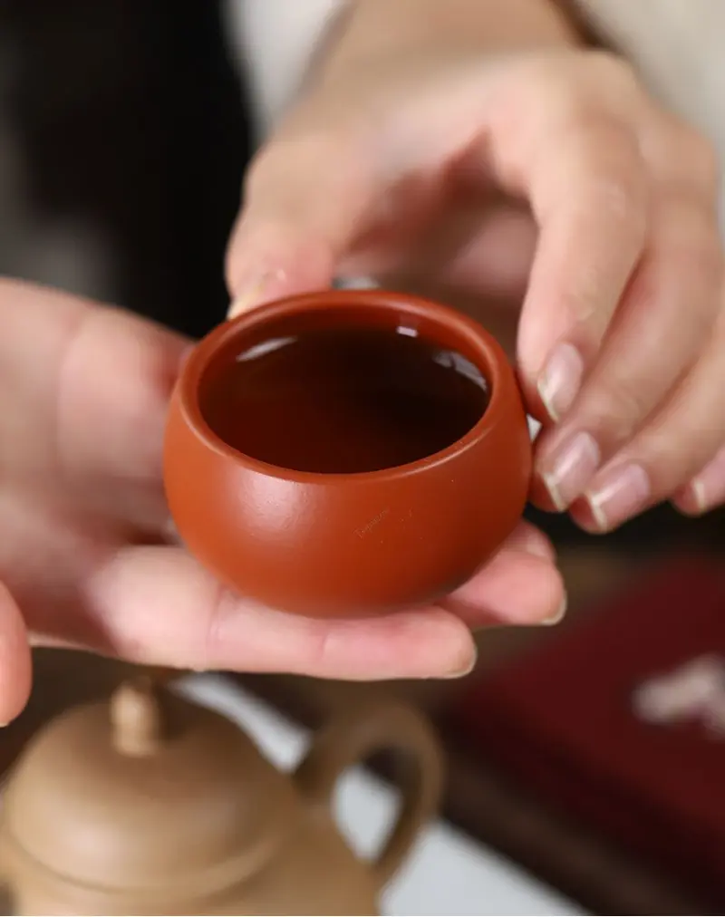 Round Da Hong Pao Purple Clay Weiqi Box Tea Cup