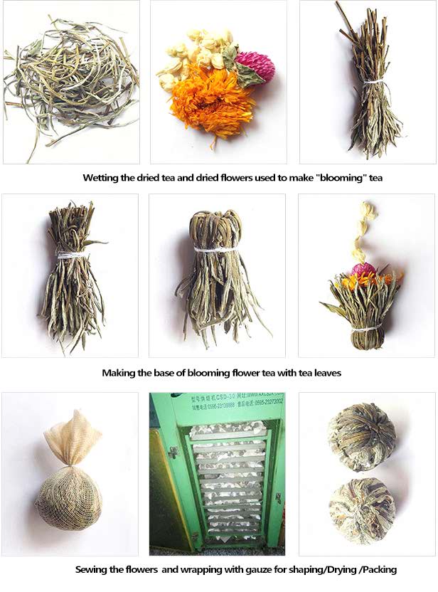 Processing steps of blooming tea Processing steps of blooming tea