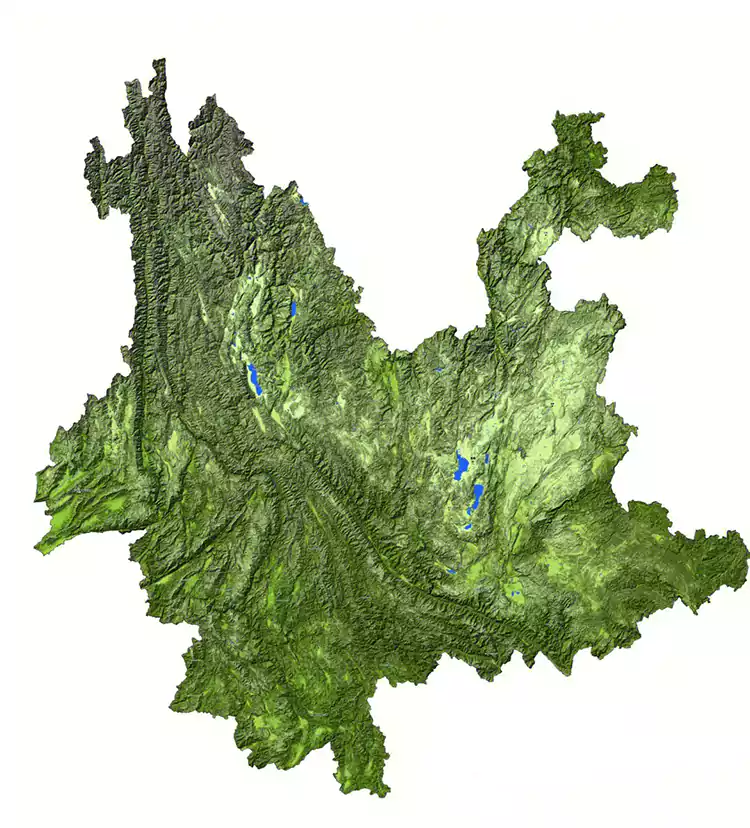 A Topographic Map Of Yunnan A Topographic Map Of Yunnan